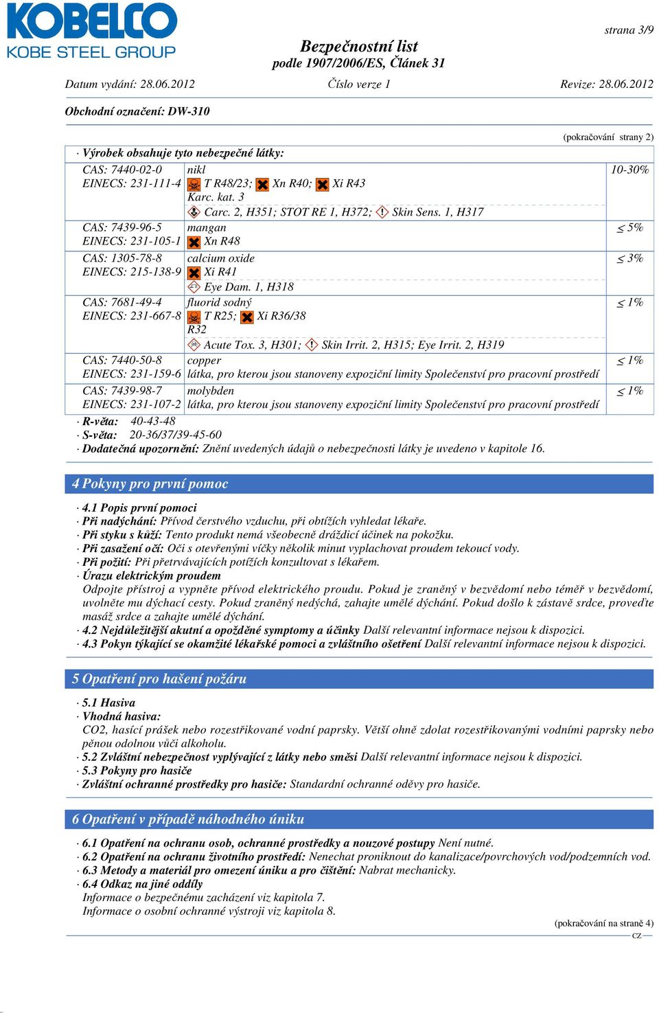 oxide Xi R41 Eye Dam. 1, H318 fluorid sodný T R25; Xi R36/38 R32 Acute Tox. 3, H301; Skin Irrit. 2, H315; Eye Irrit.