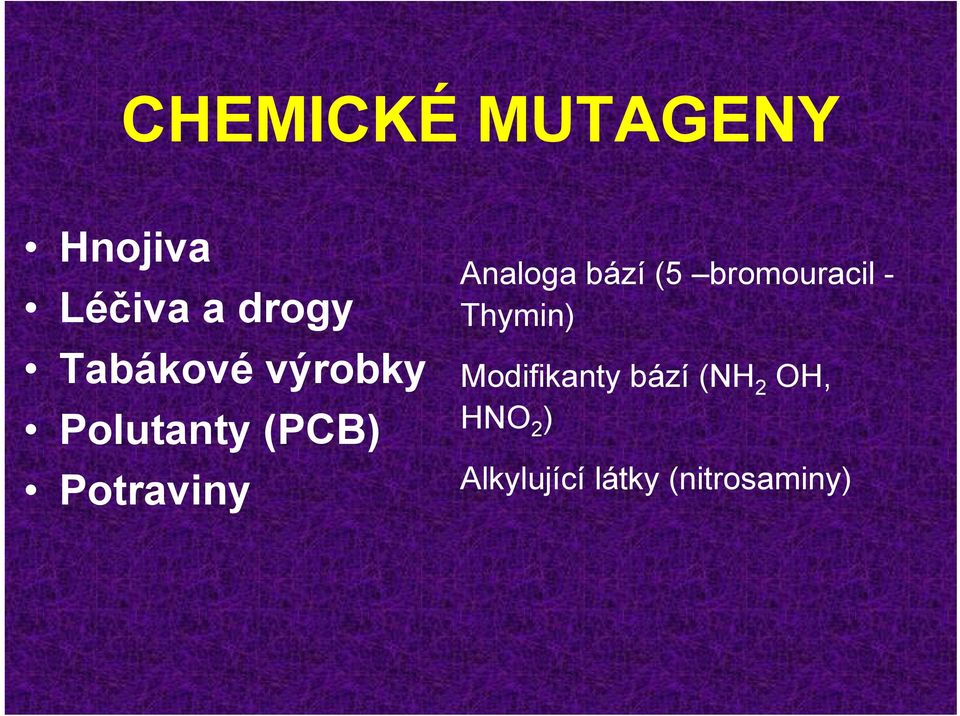 Analoga bází (5 bromouracil - Thymin)