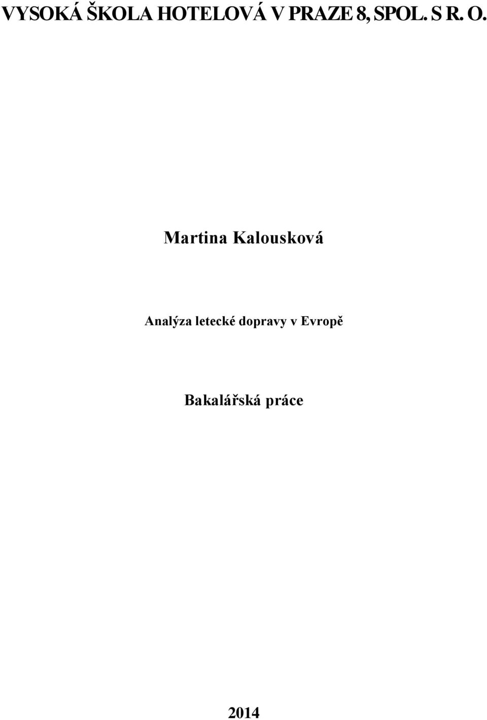 Martina Kalousková Analýza