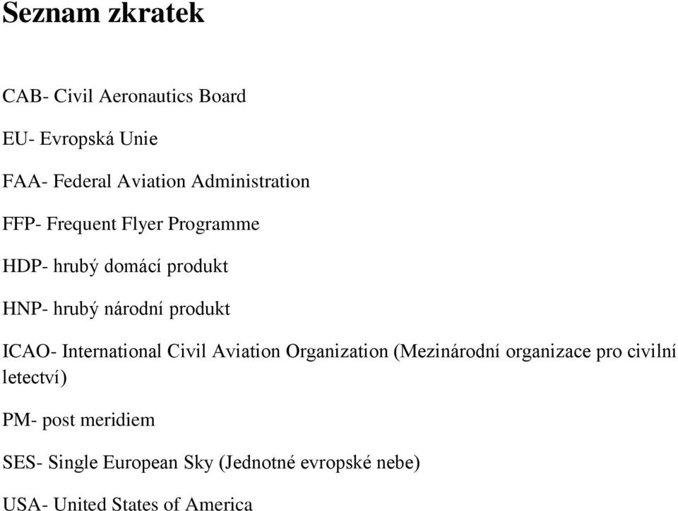 produkt ICAO- International Civil Aviation Organization (Mezinárodní organizace pro civilní