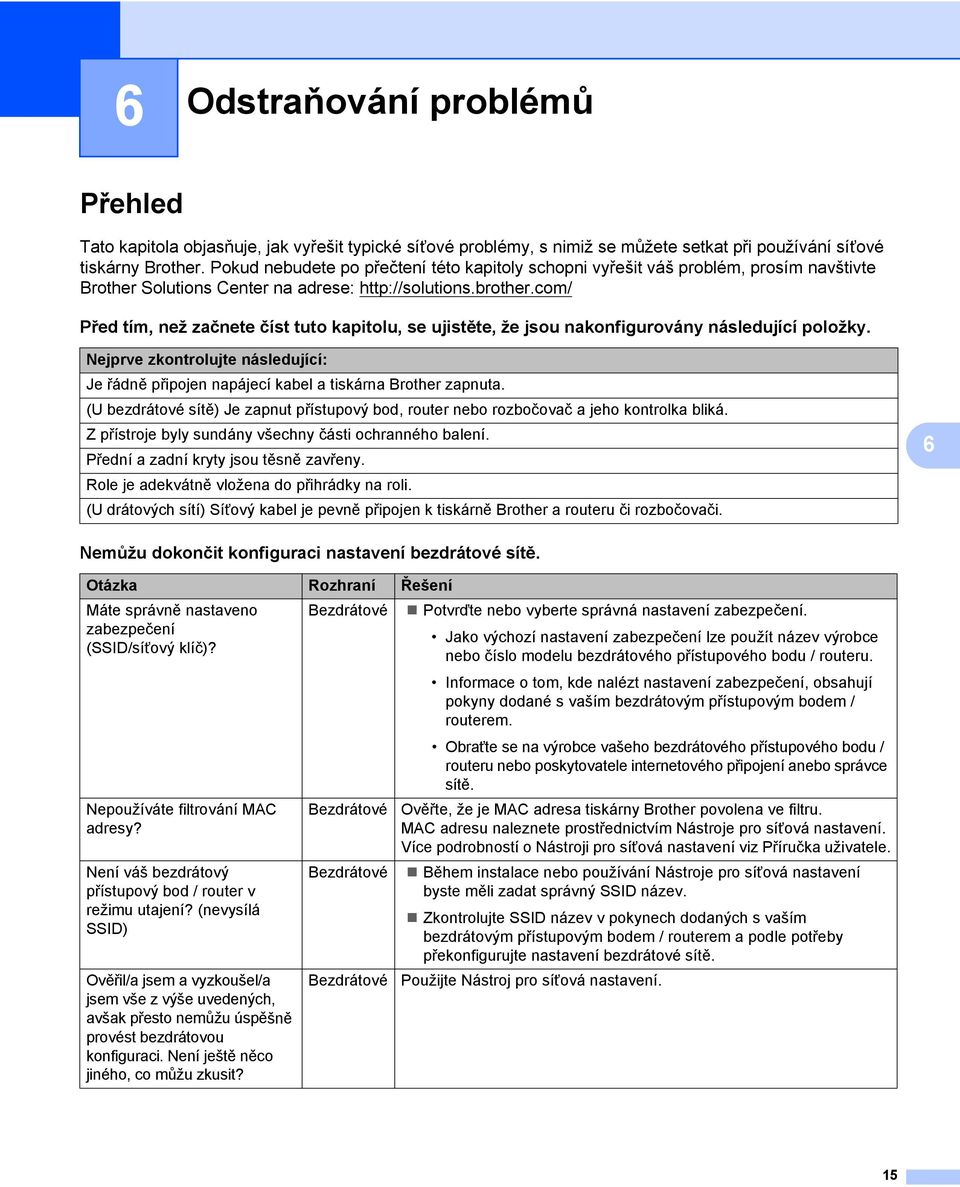 com/ Před tím, než začnete číst tuto kapitolu, se ujistěte, že jsou nakonfigurovány následující položky. Nejprve zkontrolujte následující: Je řádně připojen napájecí kabel a tiskárna rother zapnuta.