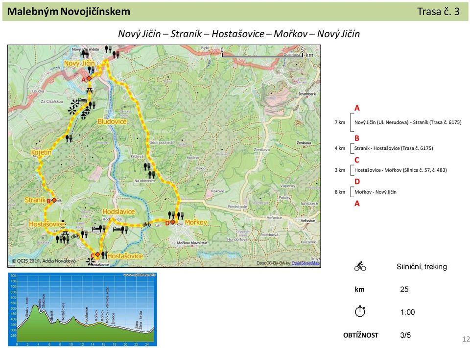 Nerudova) - Straník (Trasa č. 6175) B 4 km Straník - Hostašovice (Trasa č.