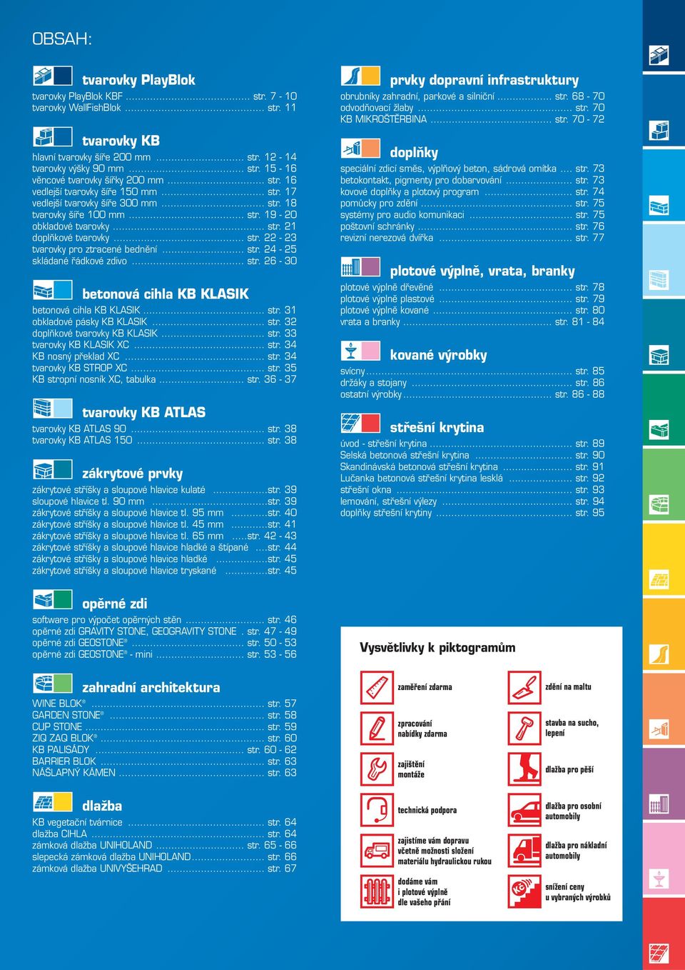 .. str. 24-25 skládané řádkové zdivo... str. 26-30 betonová cihla KB KLASIK betonová cihla KB KLASIK... str. 31 obkladové pásky KB KLASIK... str. 32 doplňkové tvarovky KB KLASIK... str. 33 tvarovky KB KLASIK XC.