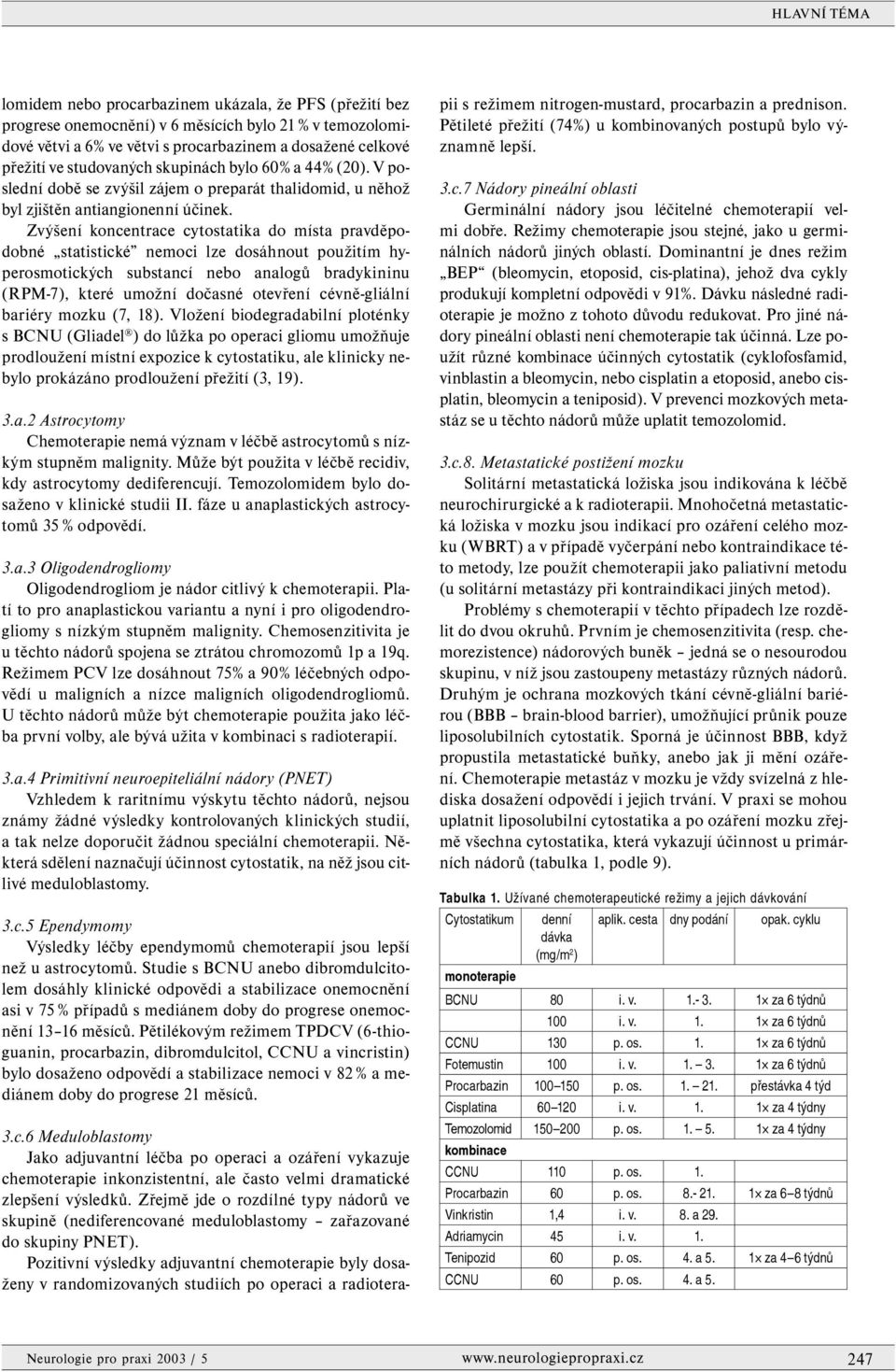 Zvýšení koncentrace cytostatika do místa pravděpodobné statistické nemoci lze dosáhnout použitím hyperosmotických substancí nebo analogů bradykininu (RPM-7), které umožní dočasné otevření