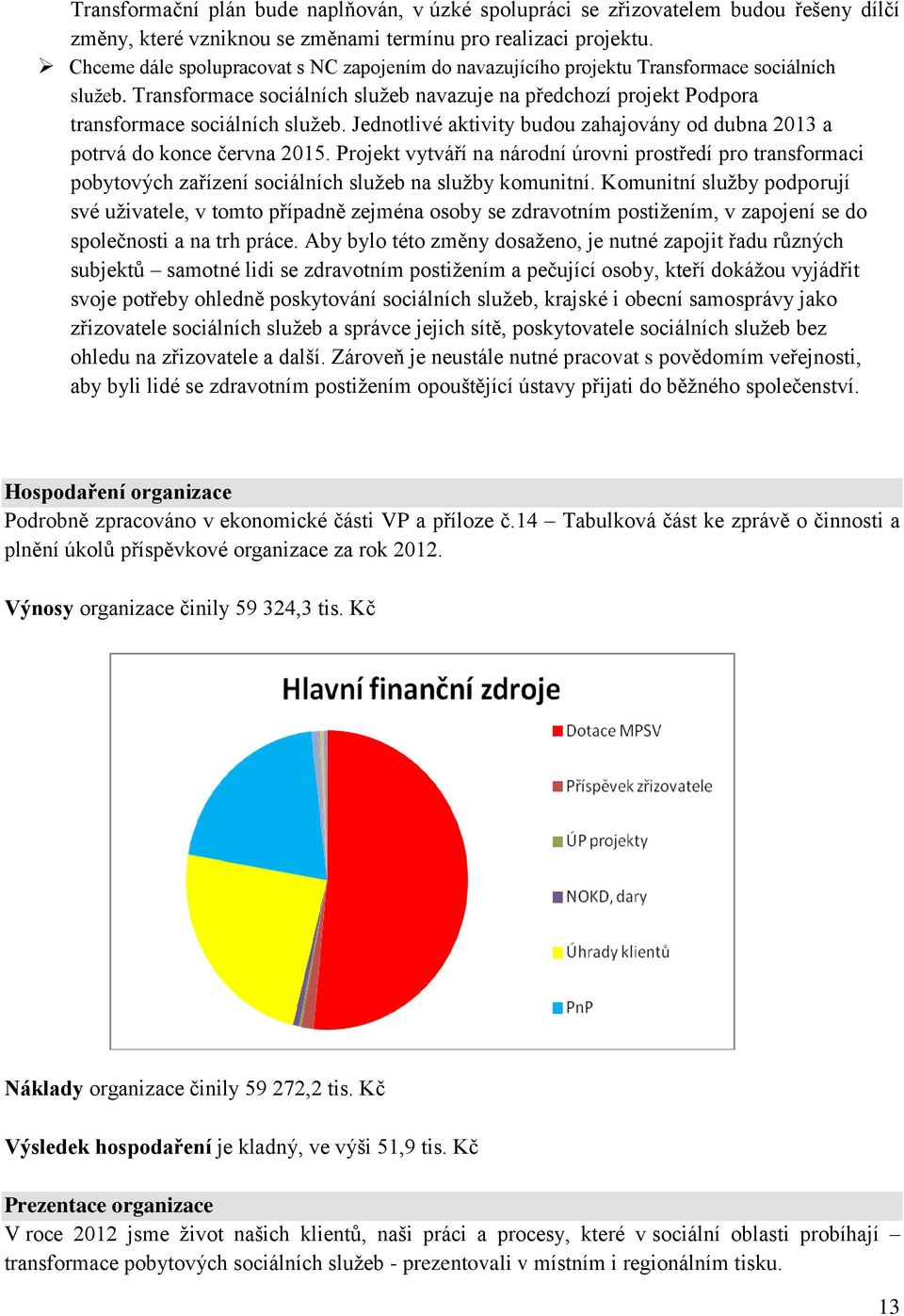 Jednotlivé aktivity budou zahajovány od dubna 2013 a potrvá do konce června 2015.