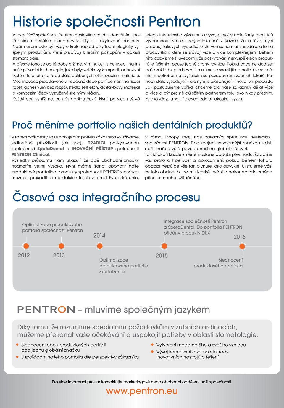 V minulosti jsme uvedli na trh naše původní technologie, jako byly: zatékavý kompozit, adhezivní systém total etch a řadu stále oblíbených otiskovacích materiálů.