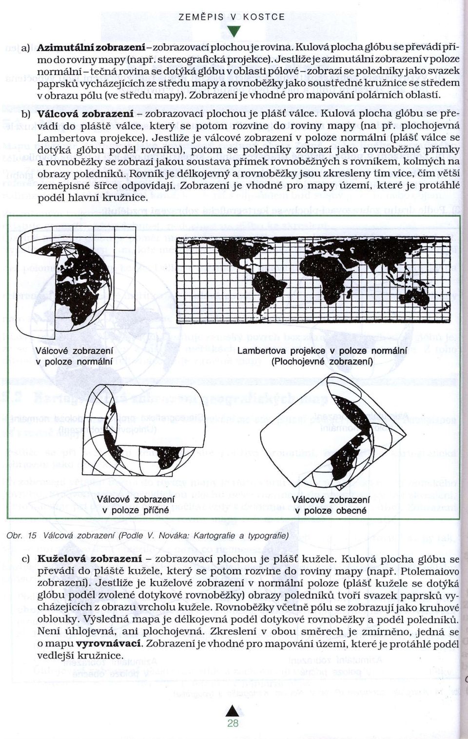 kruznice se stiedem v obrazu polu (ve stiedu mapy). Zobrazeni je vhodn6 pro mapovdni pol6mich oblasti. rilcovd zobtazelri - zobrazovaci plochou je ptist vdlce.