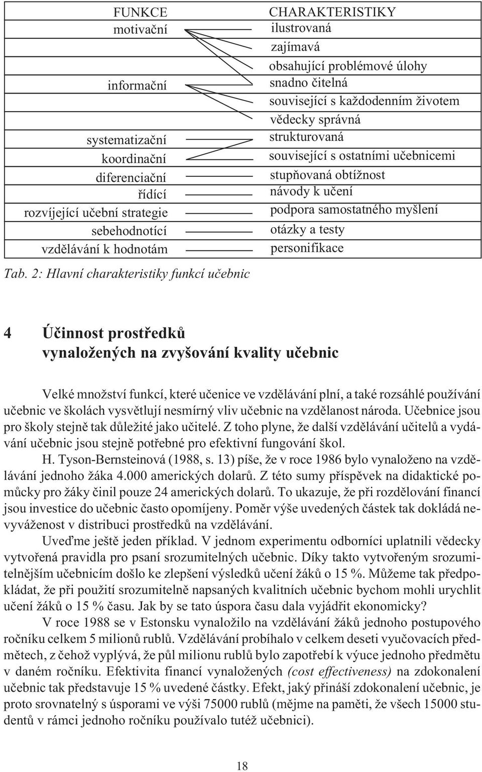 ostatními uèebnicemi stupòovaná obtížnost návody k uèení podpora samostatného myšlení otázky a testy personifikace 4 Úèinnost prostøedkù vynaložených na zvyšování kvality uèebnic Velké množství