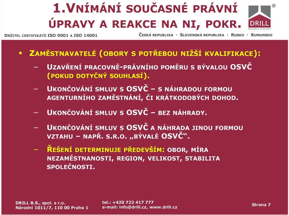 SOUHLASÍ). UKONČOVÁNÍ SMLUV S OSVČ S NÁHRADOU FORMOU AGENTURNÍHO ZAMĚSTNÁNÍ, ČI KRÁTKODOBÝCH DOHOD.