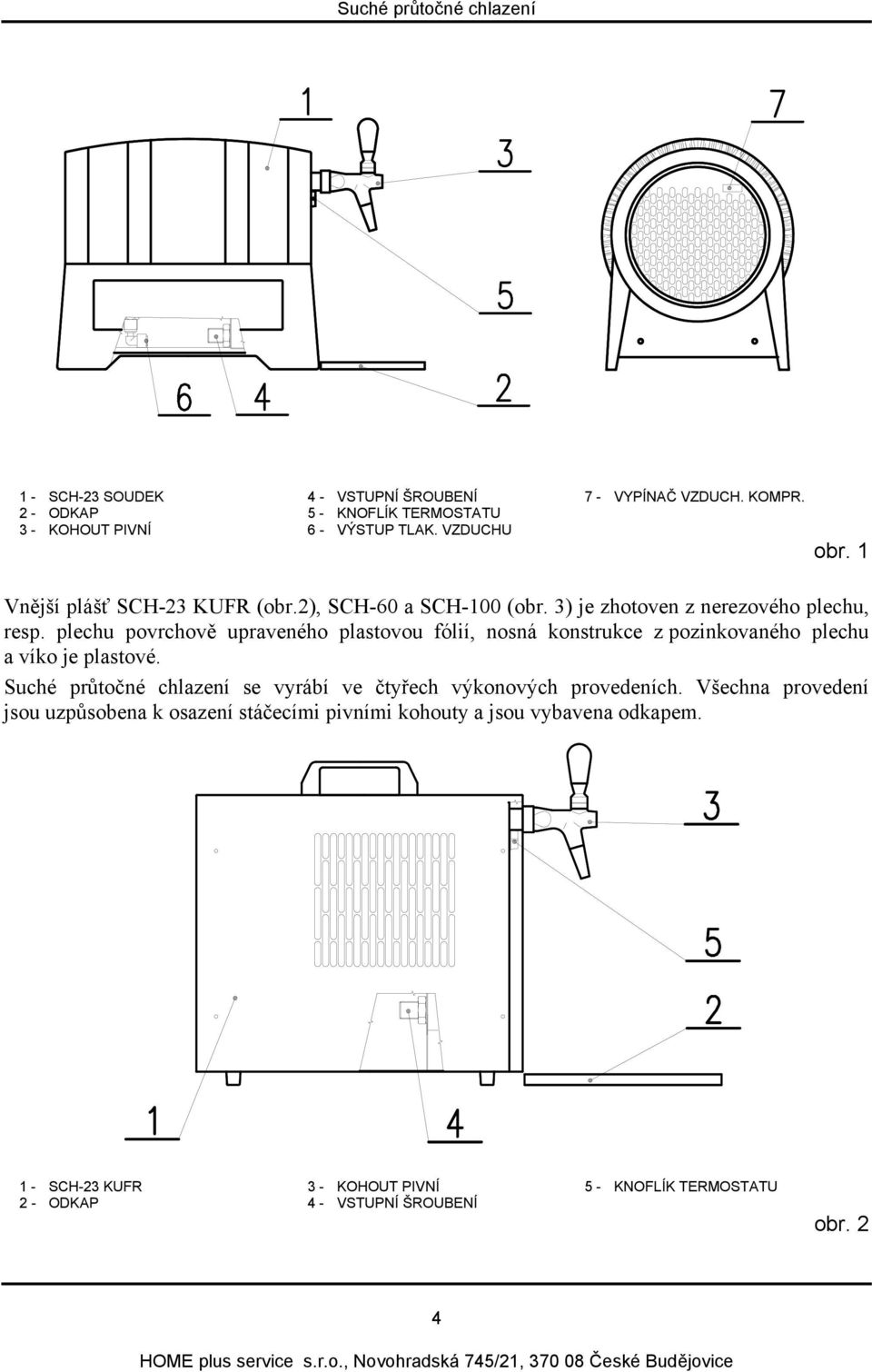 plechu povrchově upraveného plastovou fólií, nosná konstrukce z pozinkovaného plechu a víko je plastové.