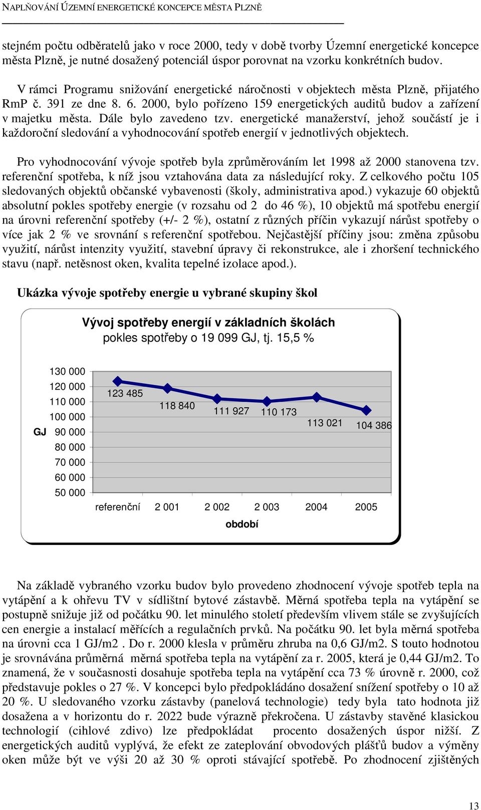 Dále bylo zavedeno tzv. energetické manažerství, jehož součástí je i každoroční sledování a vyhodnocování spotřeb energií v jednotlivých objektech.