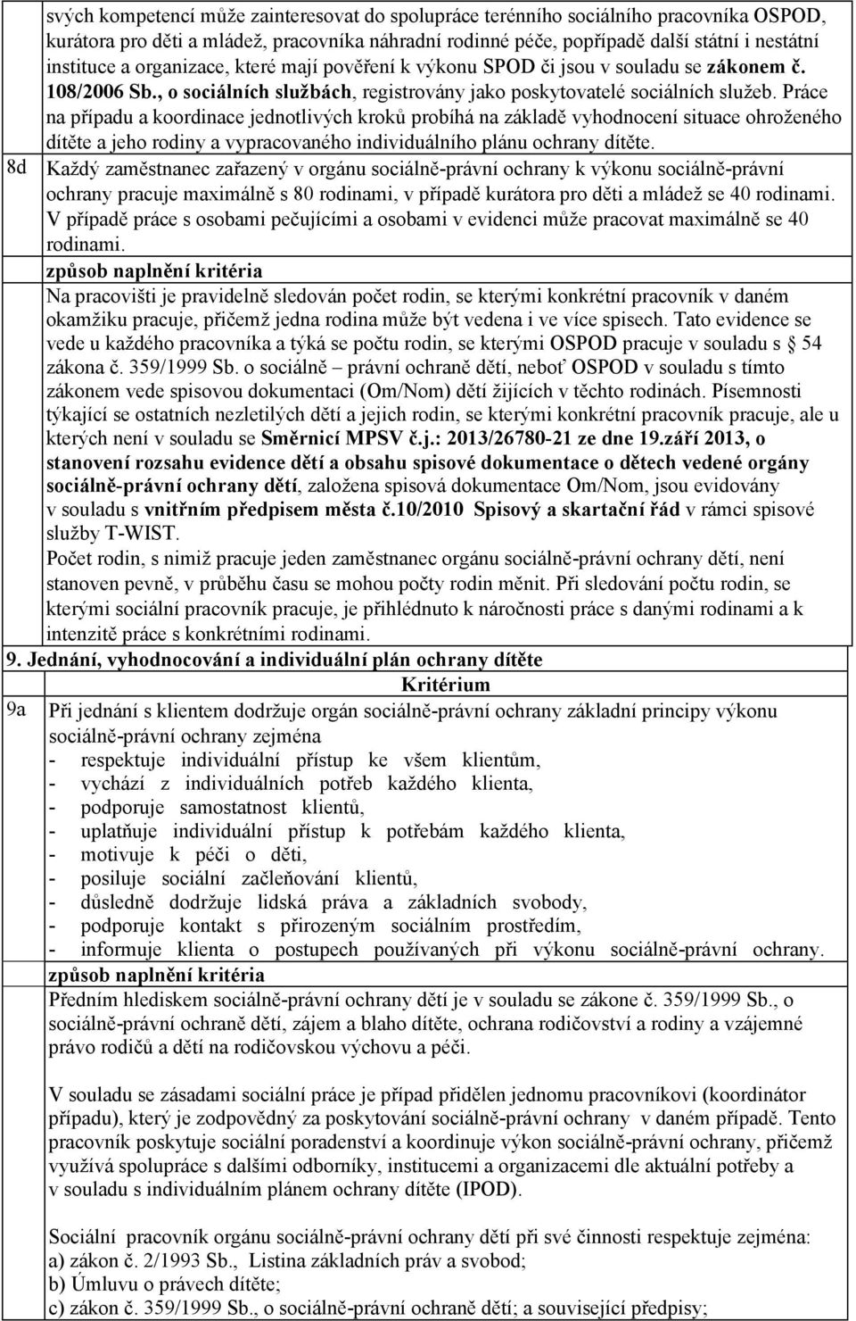 Práce na případu a koordinace jednotlivých kroků probíhá na základě vyhodnocení situace ohroženého dítěte a jeho rodiny a vypracovaného individuálního plánu ochrany dítěte.