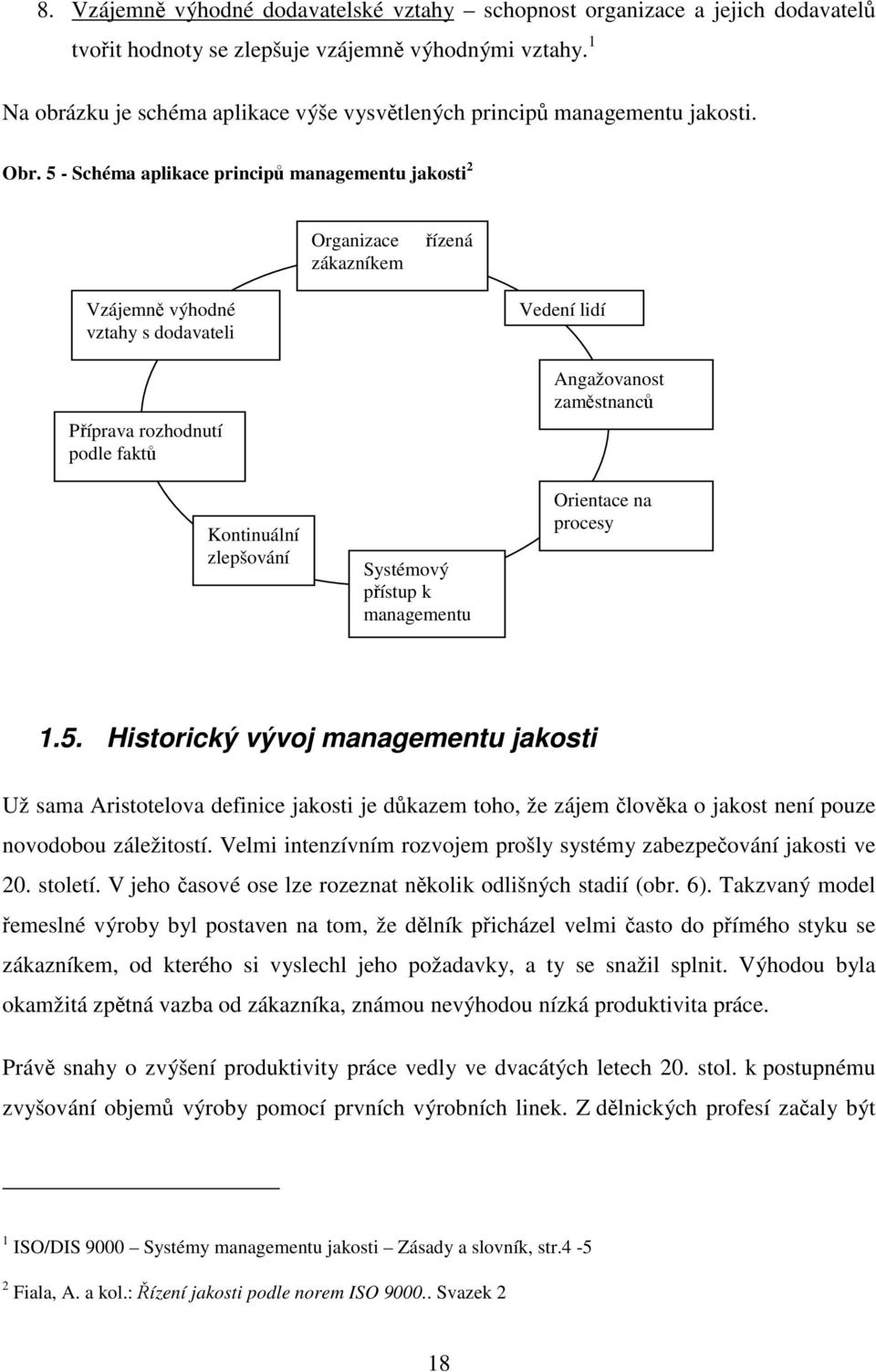 5 - Schéma aplikace principů managementu jakosti 2 Organizace zákazníkem řízená Vzájemně výhodné vztahy s dodavateli Příprava rozhodnutí podle faktů Kontinuální zlepšování Systémový přístup k