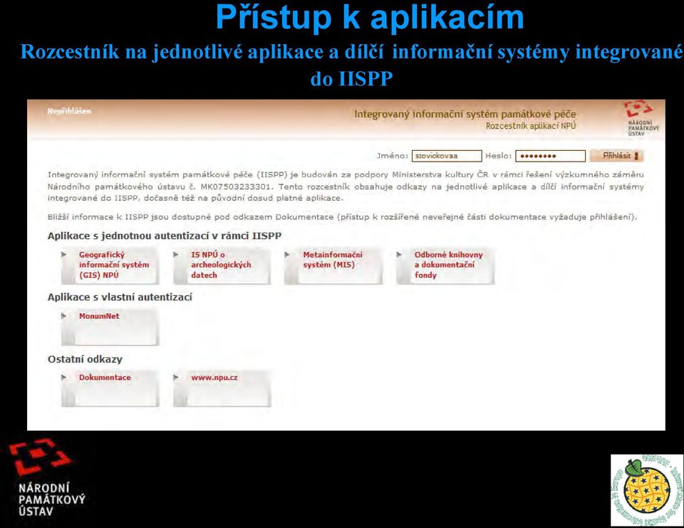 aplikace a dílčí