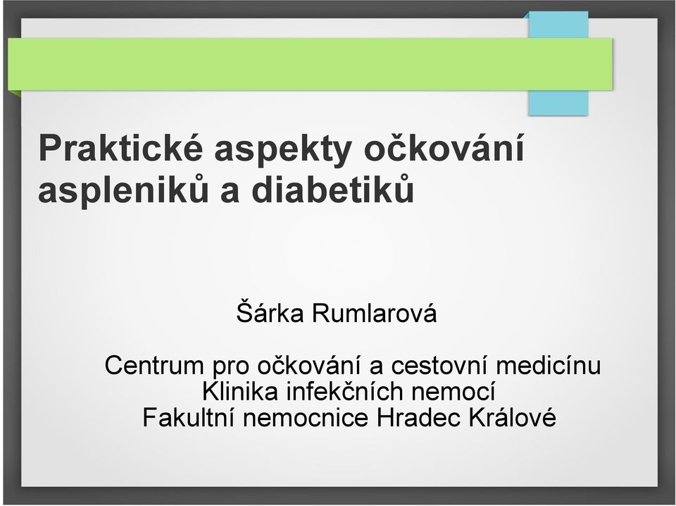 očkování a cestovní medicínu Klinika