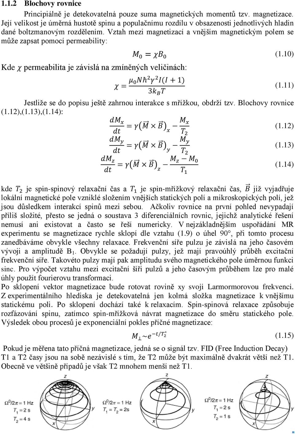 Vztah mezi magnetizací a vnějším magnetickým polem se může zapsat pomocí permeability: Kde permeabilita je závislá na zmíněných veličinách: (1.10) (1.