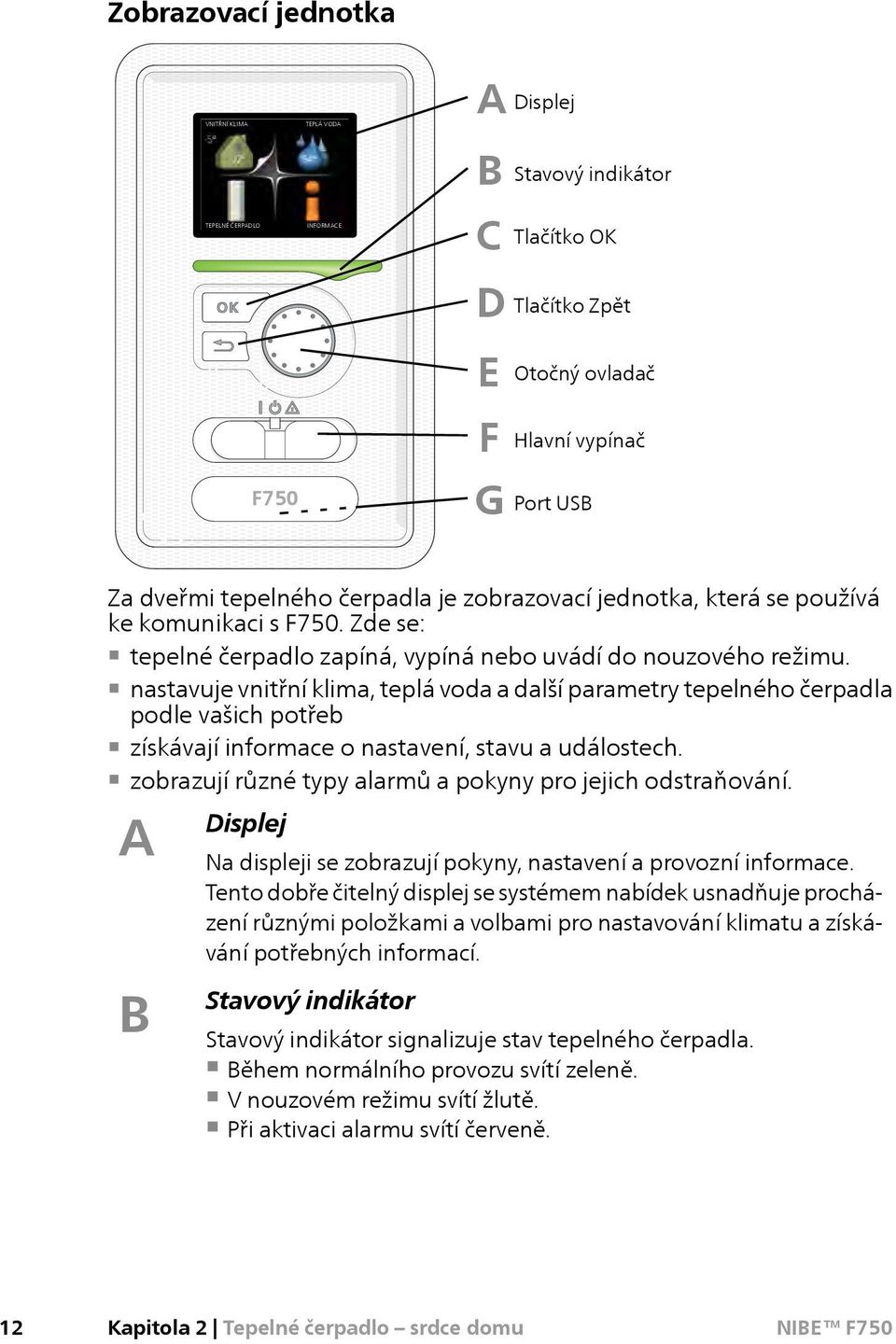 nastavuje vnitřní klima, teplá voda a další parametry tepelného čerpadla podle vašich potřeb získávají informace o nastavení, stavu a událostech.