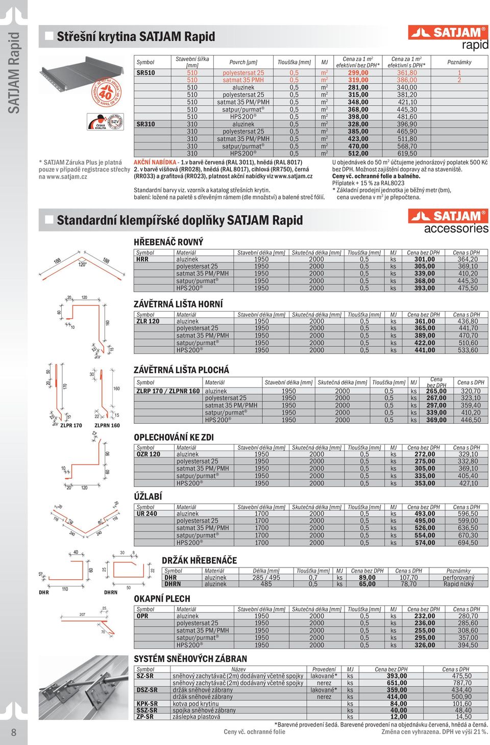 510 polyestersat 25 0,5 m 2 315,00 381,20 510 satmat 35 PM/PMH 0,5 m 2 348,00 421,10 510 satpur/purmat 0,5 m 2 368,00 445,30 510 HPS 200 0,5 m 2 398,00 481,60 SR310 310 aluzinek 0,5 m 2 328,00 396,90