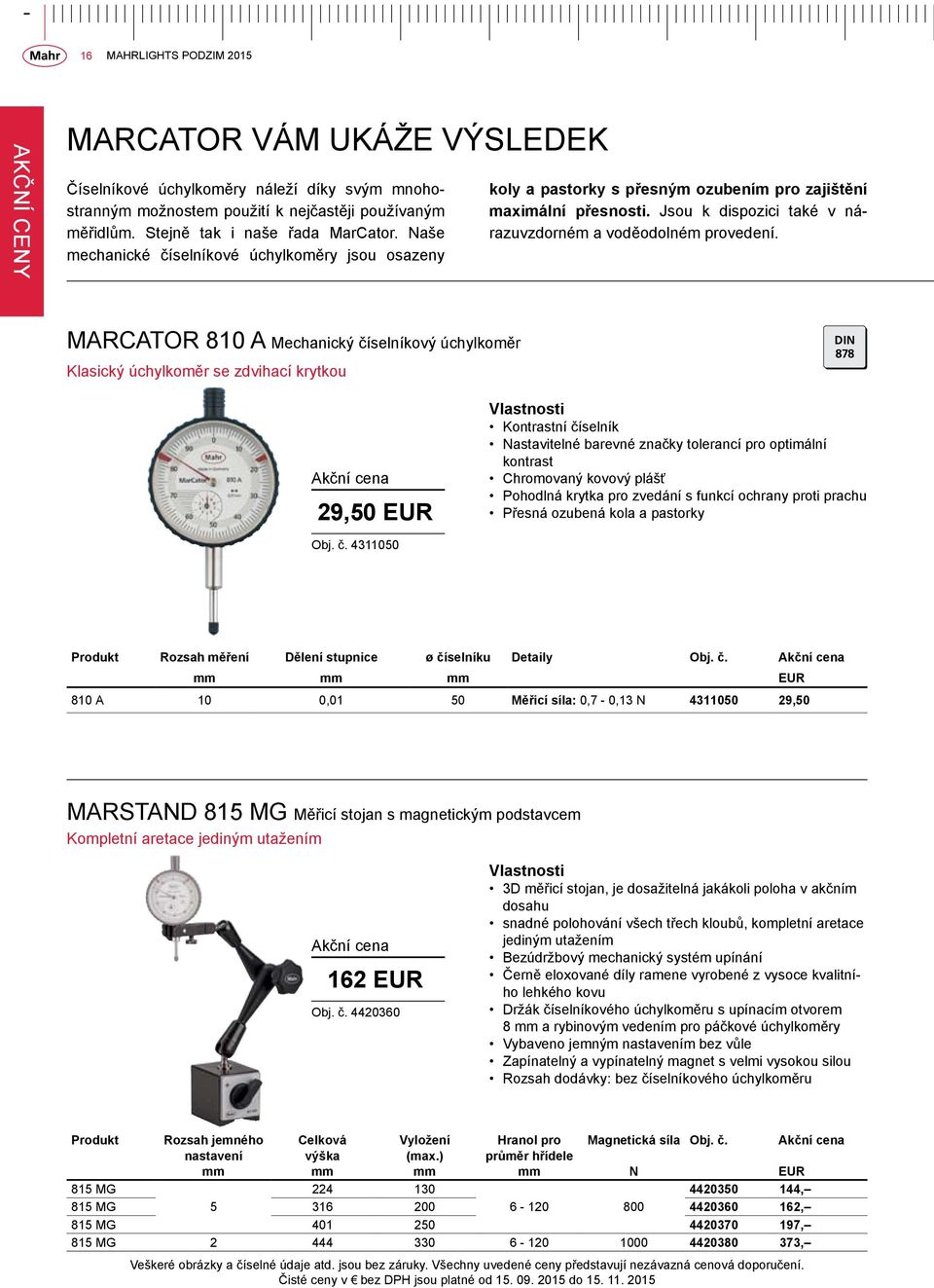 MarCator 810 A Mechanický čí