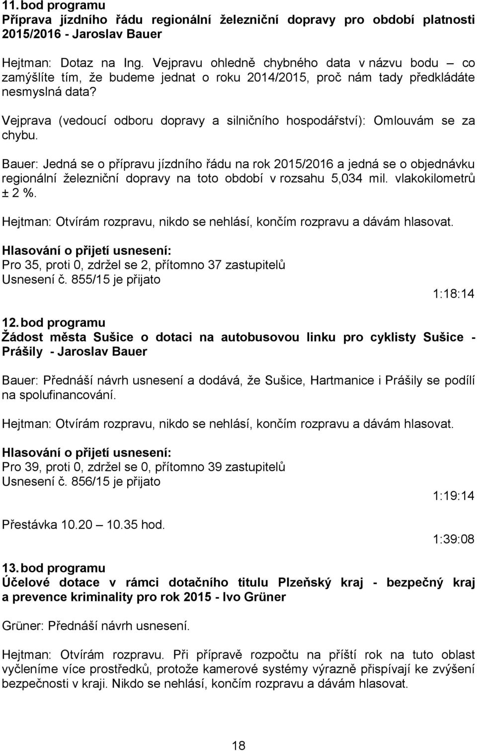 Vejprava (vedoucí odboru dopravy a silničního hospodářství): Omlouvám se za chybu.