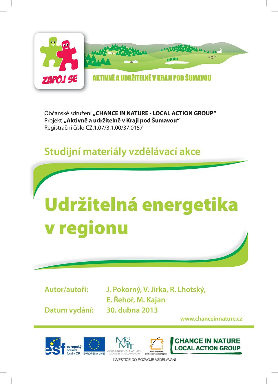0157 Studijní materiály vzdělávací akce Udržitelná energetika v regionu