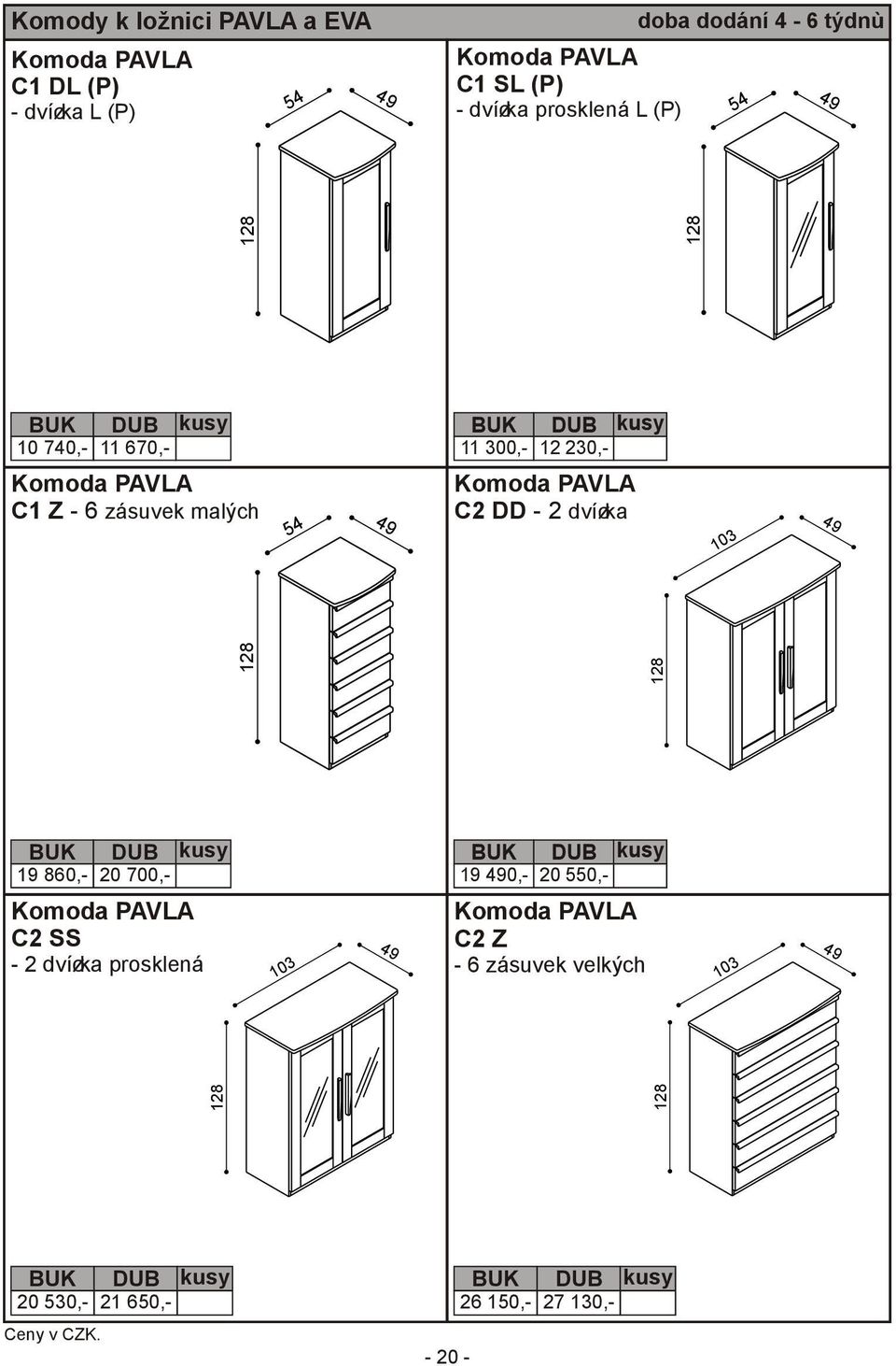 malých 54 C2 DD - 2 dvíøka 128 128 128 128 19 860,- 20 700,- C2 SS - 2 dvíøka prosklená