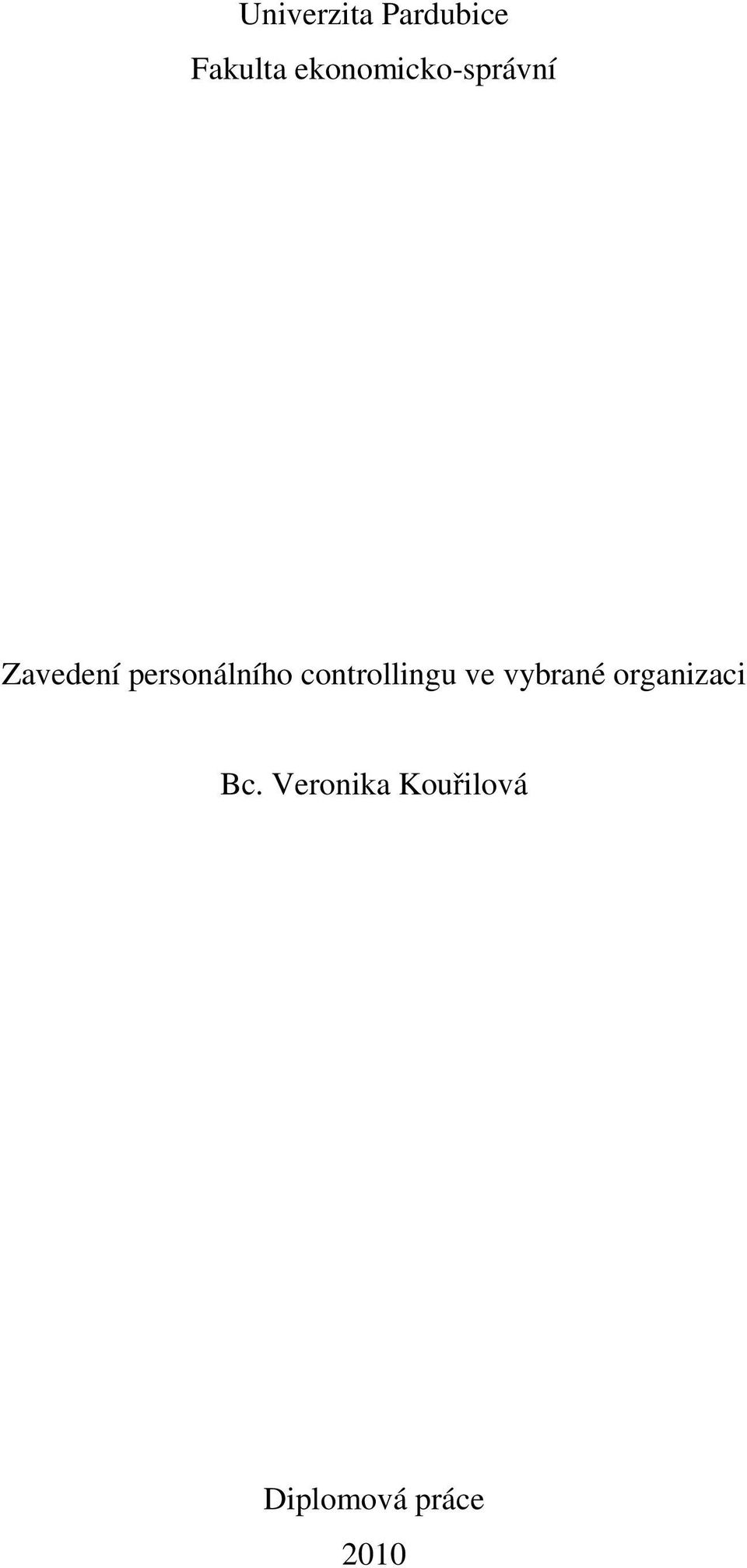 personálního controllingu ve vybrané