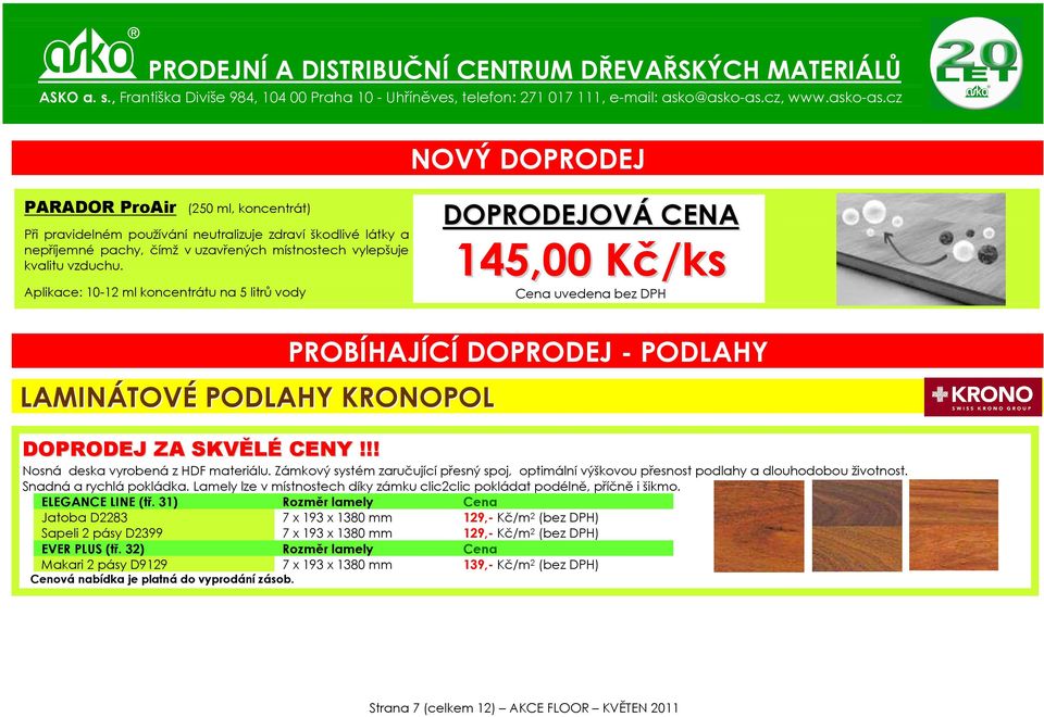 !! Nosná deska vyrobená z HDF materiálu. Zámkový systém zaručující přesný spoj, optimální výškovou přesnost podlahy a dlouhodobou životnost. Snadná a rychlá pokládka.