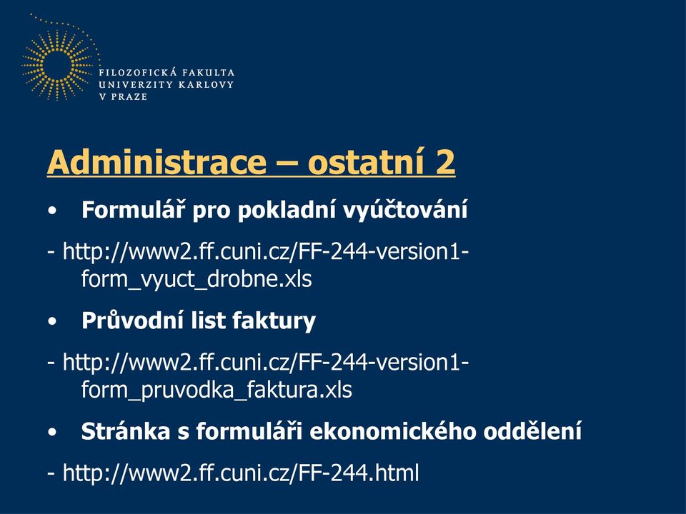 xls Průvodní list faktury - http://www2.ff.cuni.