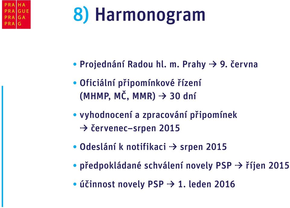 vyhodnocení a zpracování připomínek červenec srpen 2015 Odeslání k