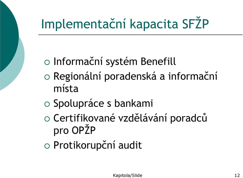 místa Spolupráce s bankami Certifikované