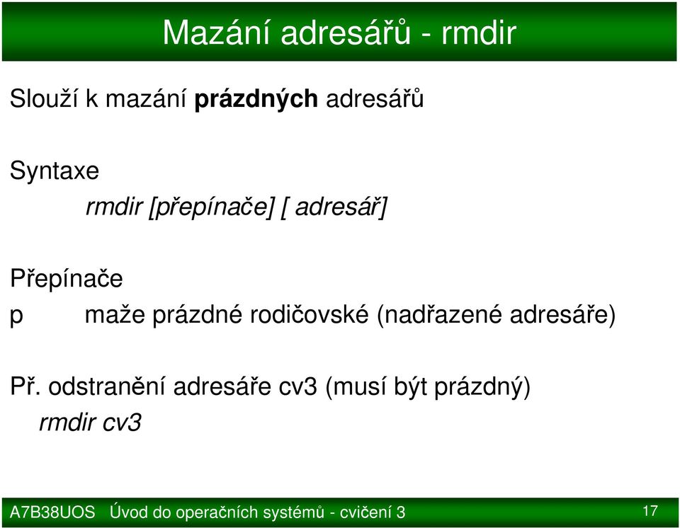 p maže prázdné rodičovské (nadřazené adresáře)