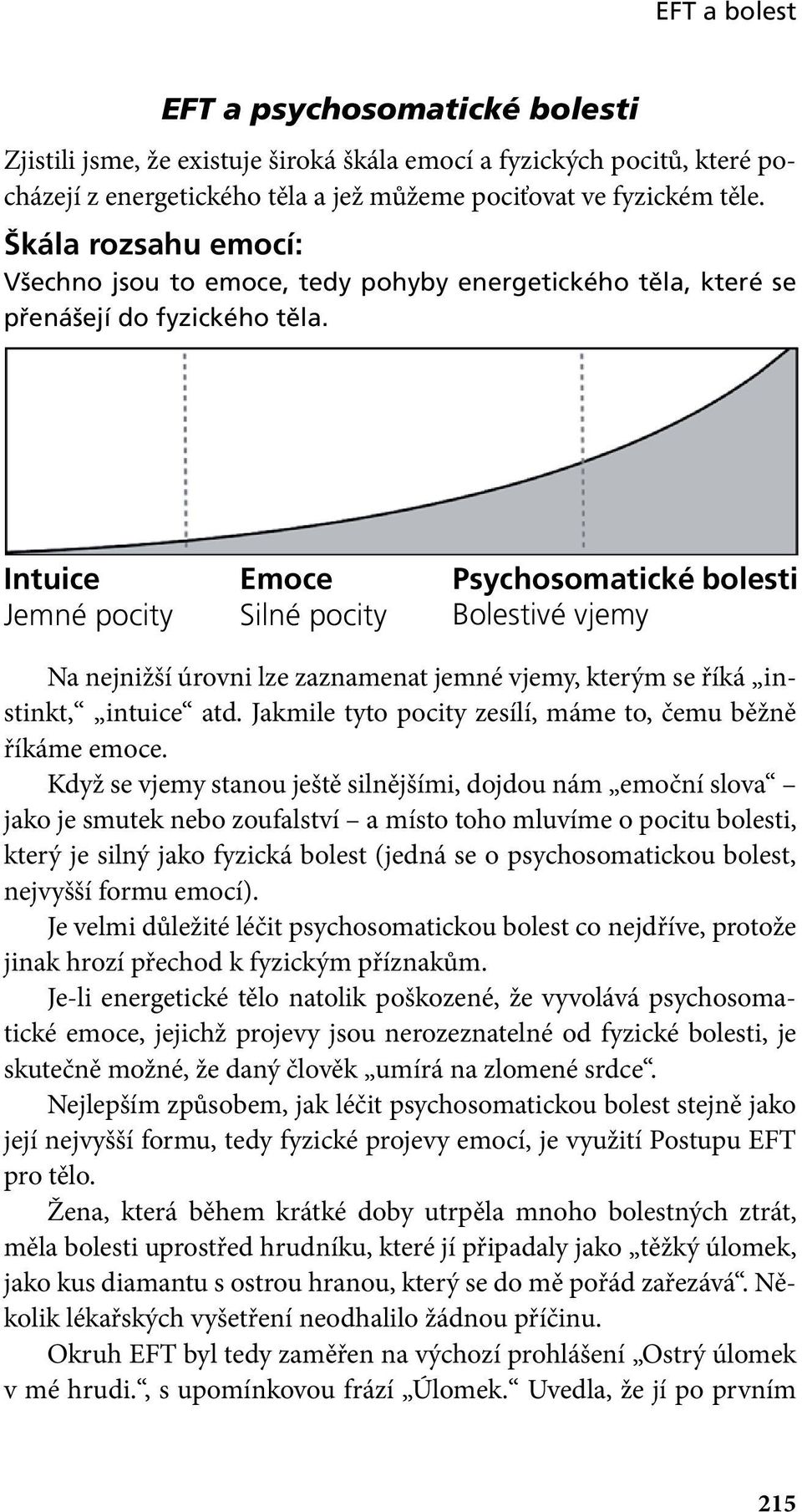 Intuice Jemné pocity Emoce Silné pocity Psychosomatické bolesti Bolestivé vjemy Na nejnižší úrovni lze zaznamenat jemné vjemy, kterým se říká instinkt, intuice atd.