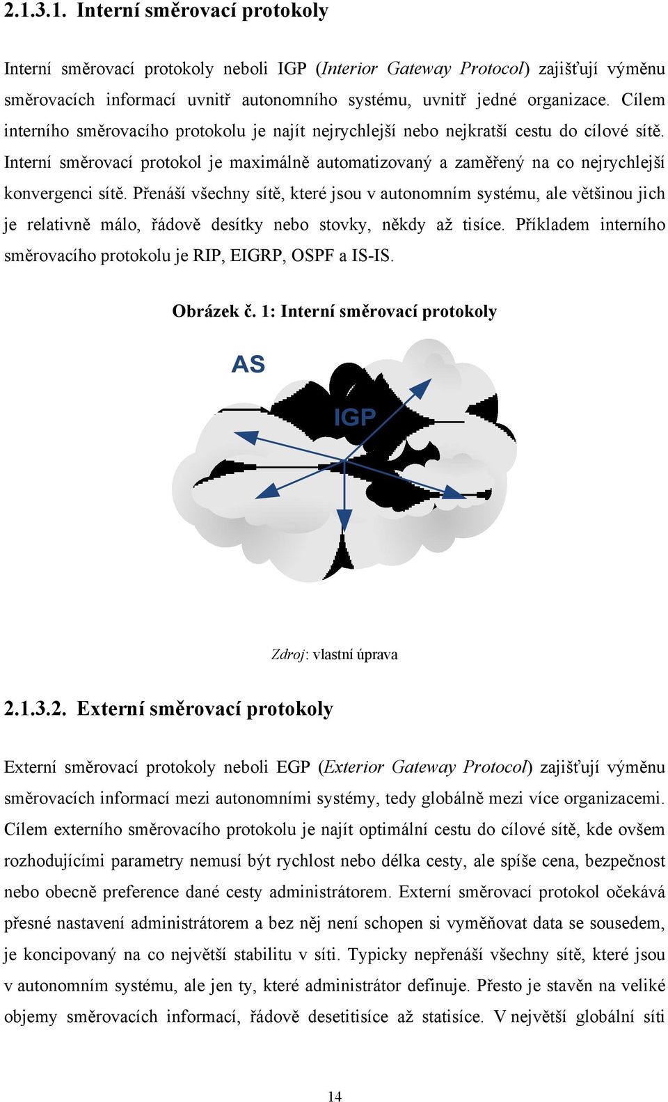 Přenáší všechny sítě, které jsou v autonomním systému, ale většinou jich je relativně málo, řádově desítky nebo stovky, někdy až tisíce.