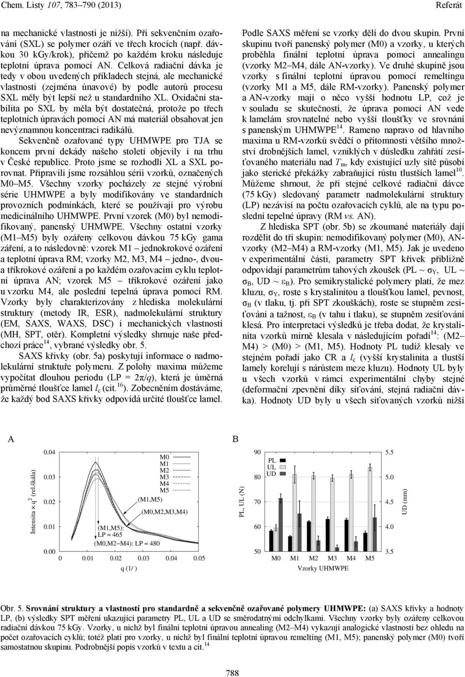 Oxidační stabilita po SXL by měla být dostatečná, protože po třech teplotních úpravách pomocí AN má materiál obsahovat jen nevýznamnou koncentraci radikálů.