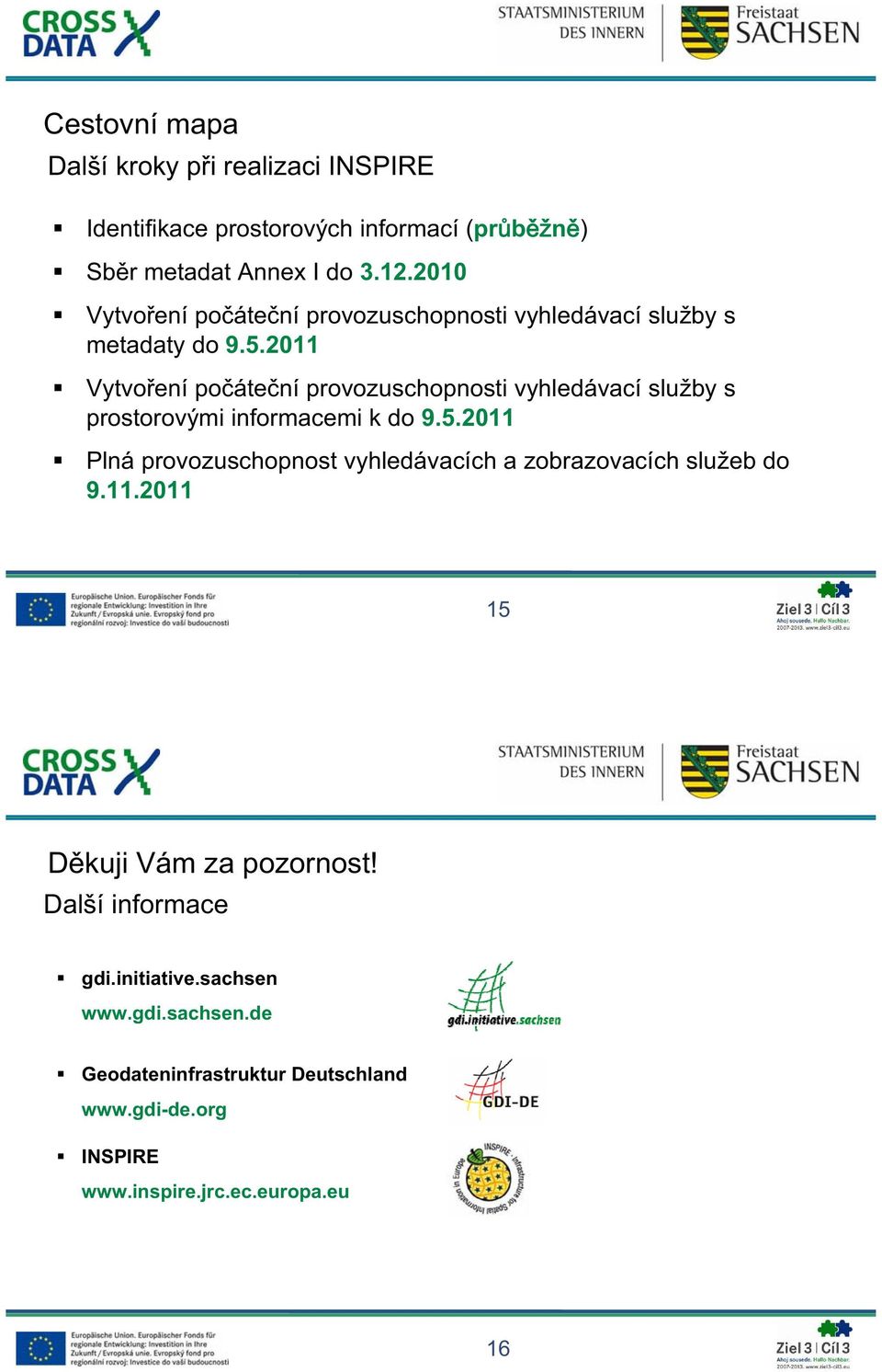 2011 Vytvoení poátení provozuschopnosti vyhledávací sluby s prostorovými informacemi k do 9.5.