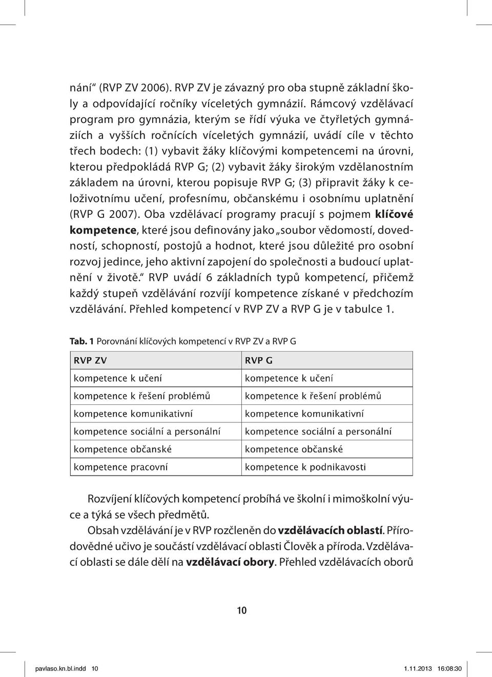 kompetencemi na úrovni, kterou předpokládá RVP G; (2) vybavit žáky širokým vzdělanostním základem na úrovni, kterou popisuje RVP G; (3) připravit žáky k celoživotnímu učení, profesnímu, občanskému i