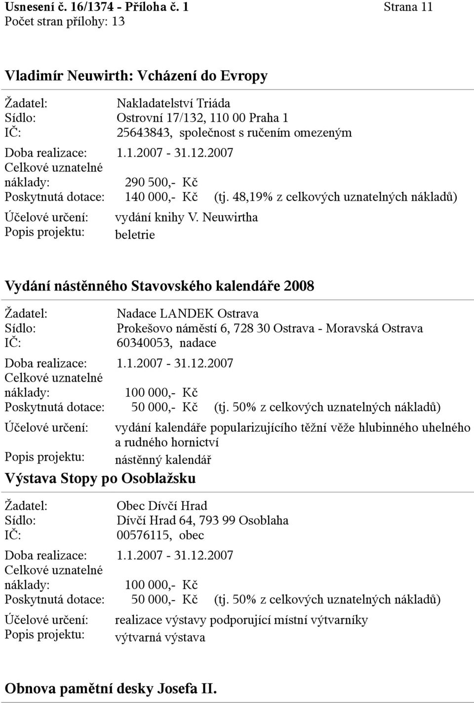 48,19% z celkových uznatelných nákladů) vydání knihy V.