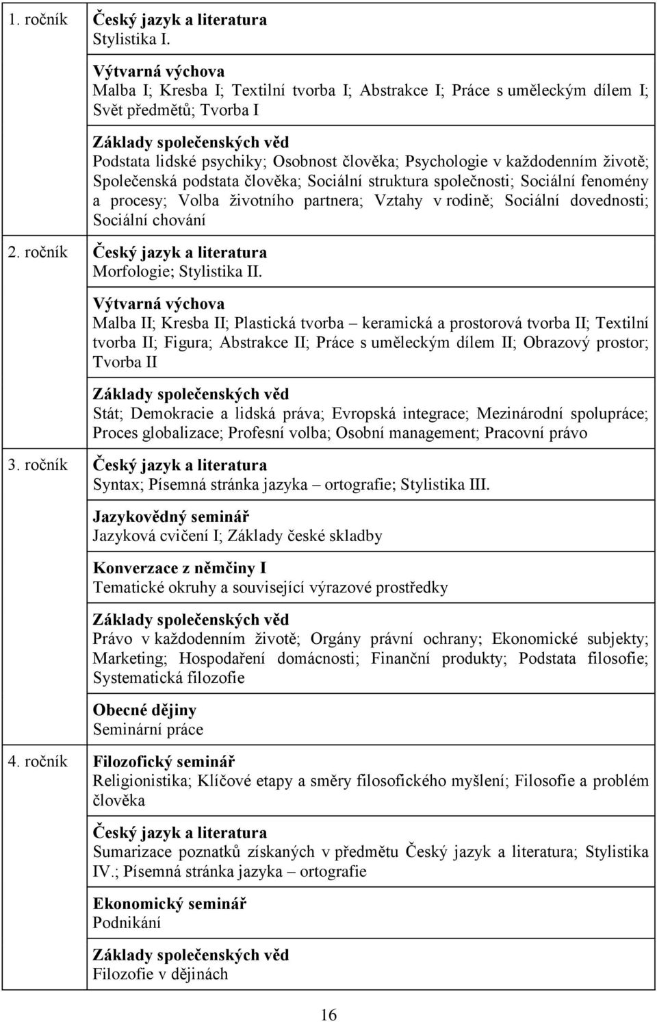 Psychologie v každodenním životě; Společenská podstata člověka; Sociální struktura společnosti; Sociální fenomény a procesy; Volba životního partnera; Vztahy v rodině; Sociální dovednosti; Sociální