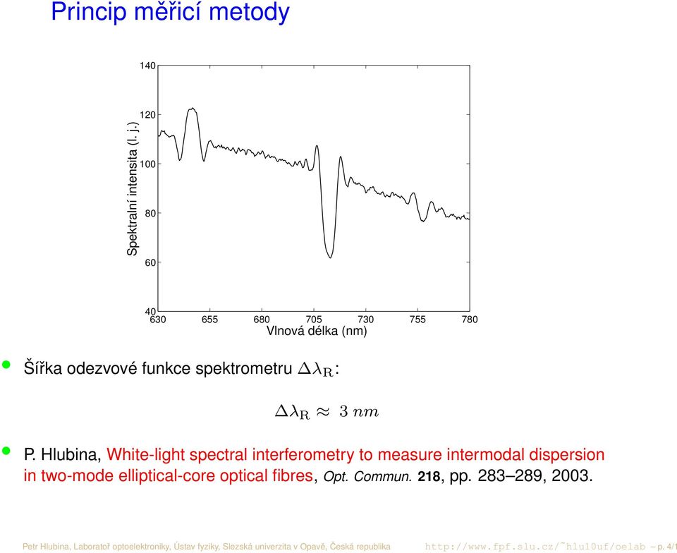 Hlubina, White-light spectral interferometry to measure intermodal dispersion in two-mode elliptical-core optical