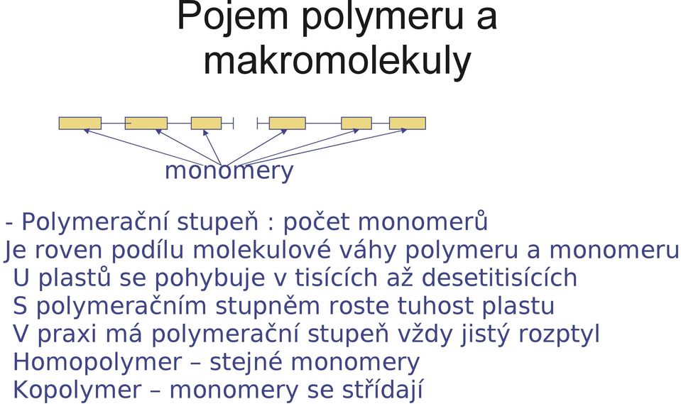 až desetitisících S polymeračním stupněm roste tuhost plastu V praxi má