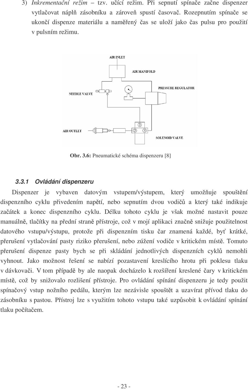 6: Pneumatické schéma dispenzeru [8] 3.