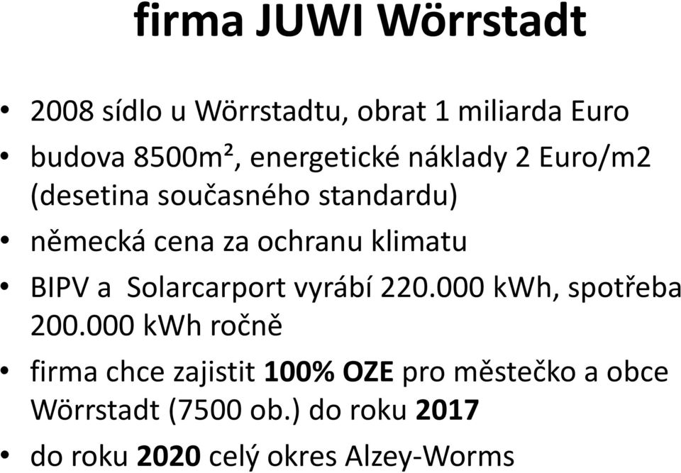 klimatu BIPV a Solarcarport vyrábí 220.000 kwh, spotřeba 200.