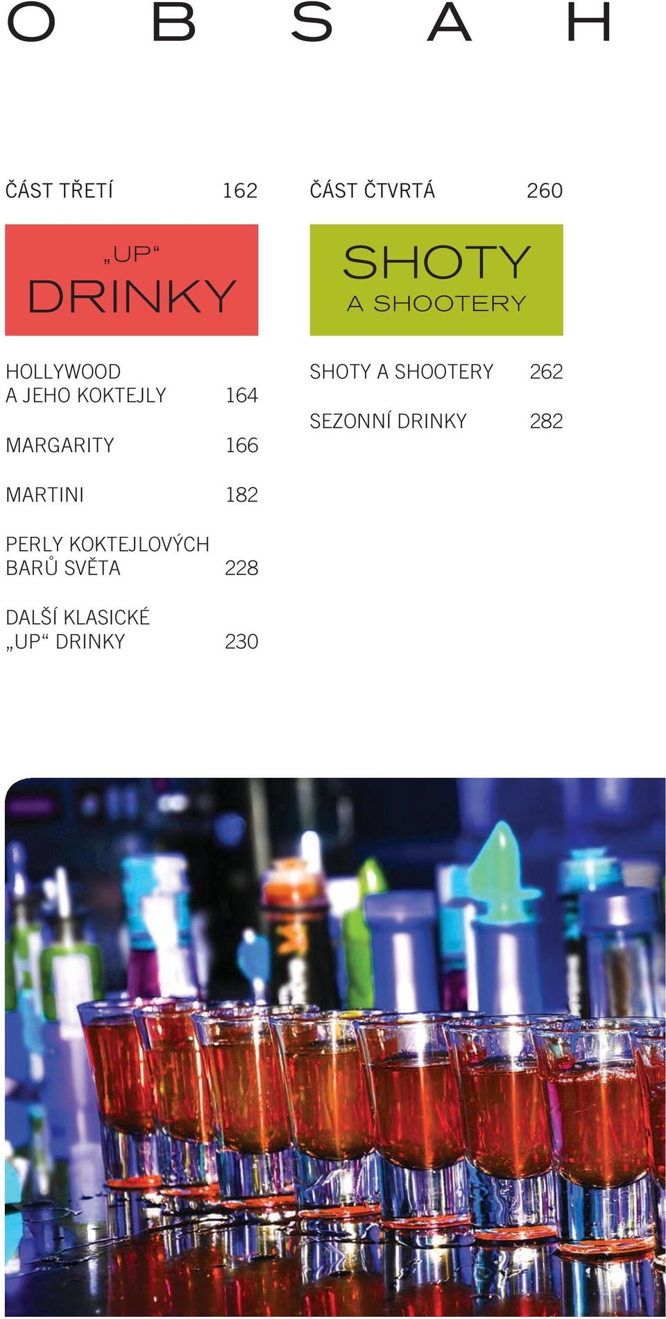 SHOOTERY SHOTY A SHOOTERY 262 SEZONNÍ DRINKY 282 MARTINI