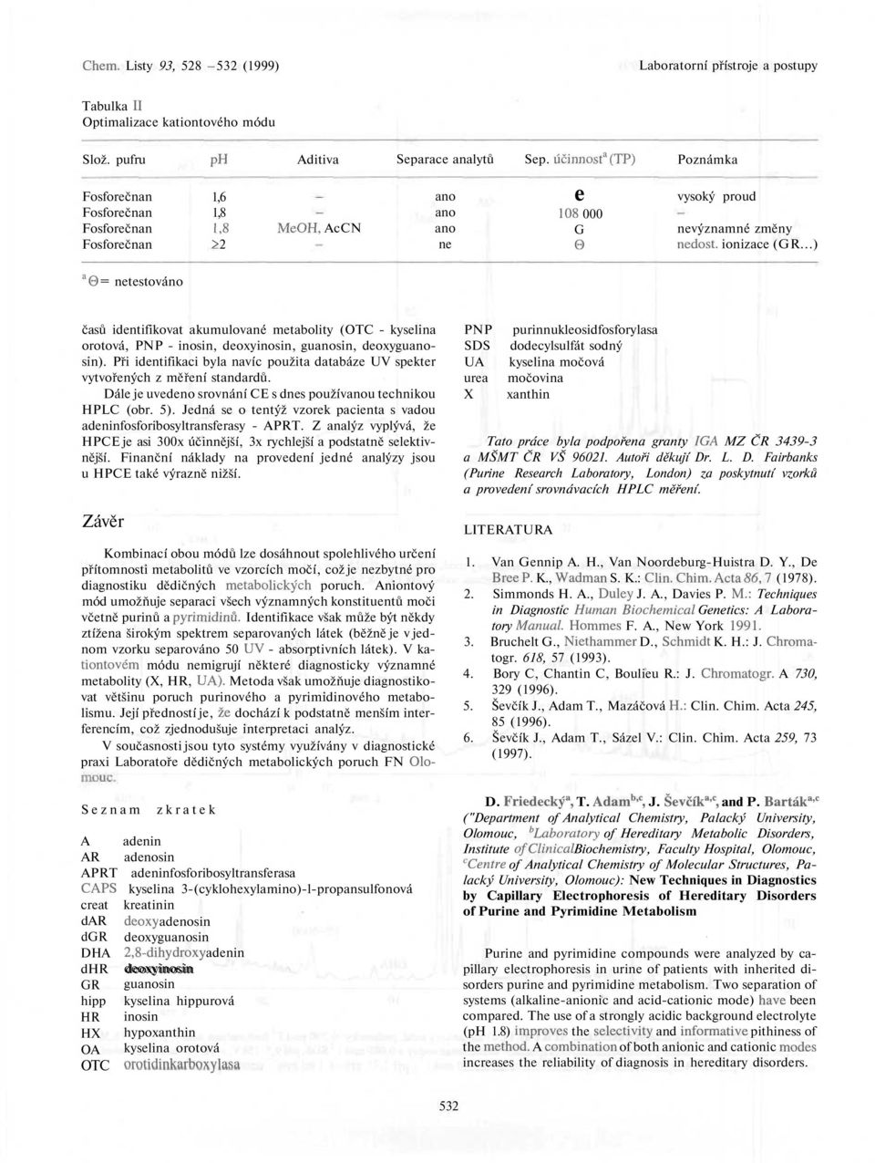 ..) a = ntstováno časů idntifikovat akumulované mtabolity (OTC - kyslina orotová, PNP - inosin, doxyinosin, gusin, doxygusin).