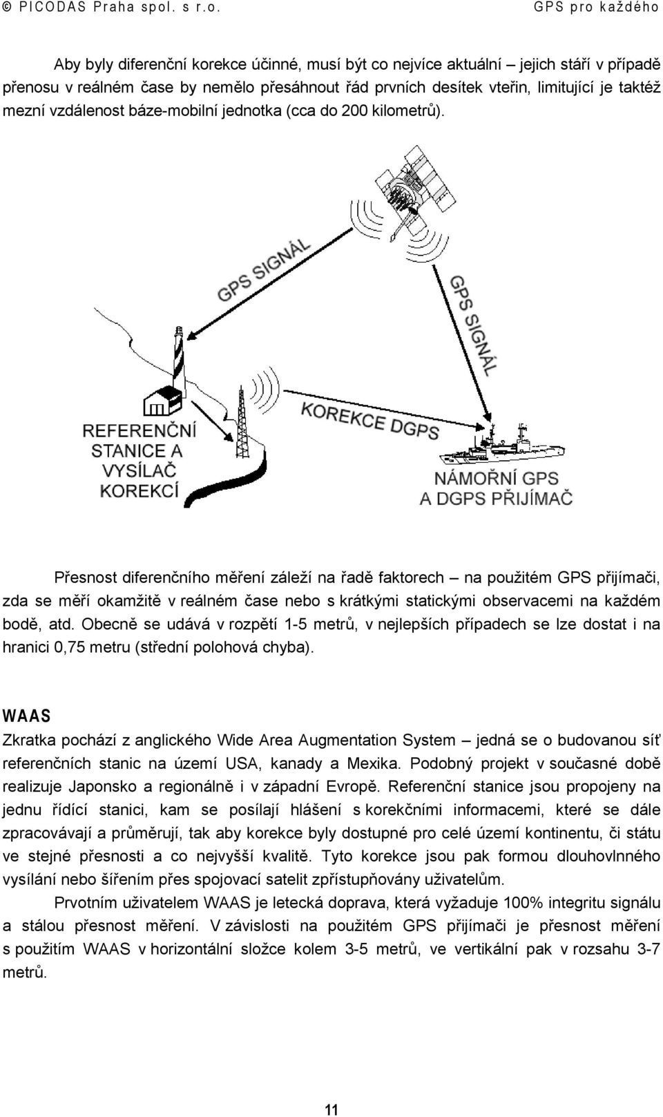 Přesnost diferenčního měření záleží na řadě faktorech na použitém GPS přijímači, zda se měří okamžitě v reálném čase nebo s krátkými statickými observacemi na každém bodě, atd.