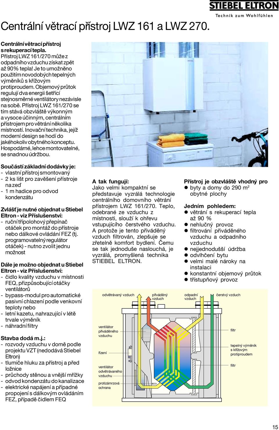 P Ìstroj LWZ 161/270 se tìm st v obzvl ötï v konn m a vysoce Ëinn m, centr lnìm p Ìstrojem pro vïtr nì nïkolika mìstnostì.