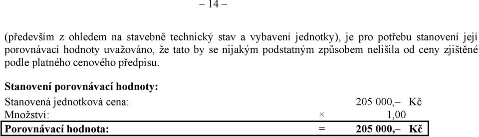 nelišila od ceny zjištěné podle platného cenového předpisu.