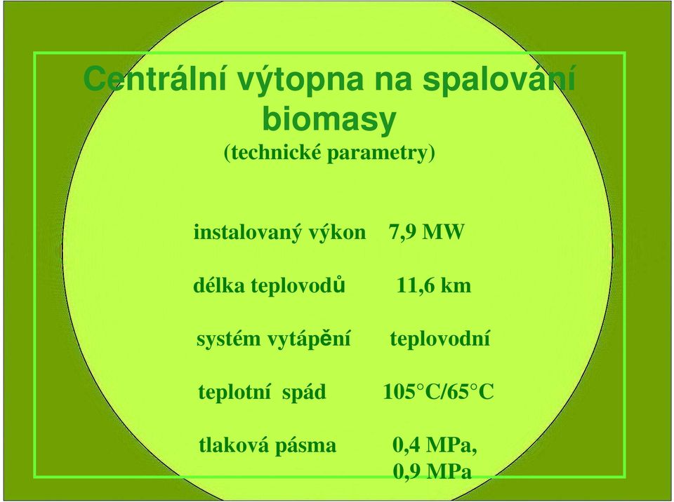 délka teplovodů 11,6 km systém vytápění