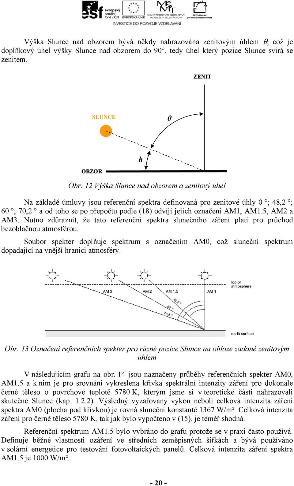 AM1.5, AM2 a AM3. Nutno zdůraznit, že tato referenční spektra slunečního záření platí pro průchod bezoblačnou atmosférou.
